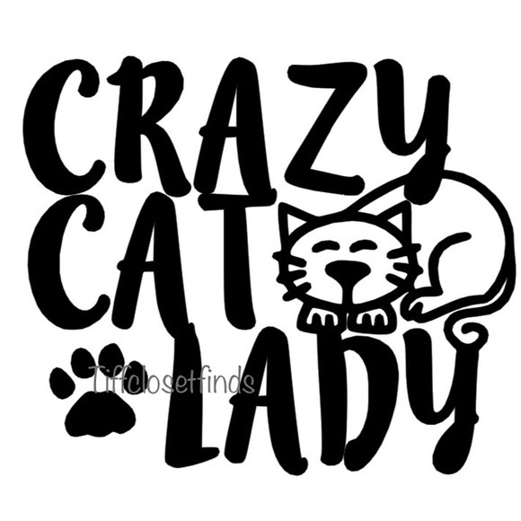 Crazy Cat Lady Black Vinyl‎ Decal 5” - Picture 1 of 3